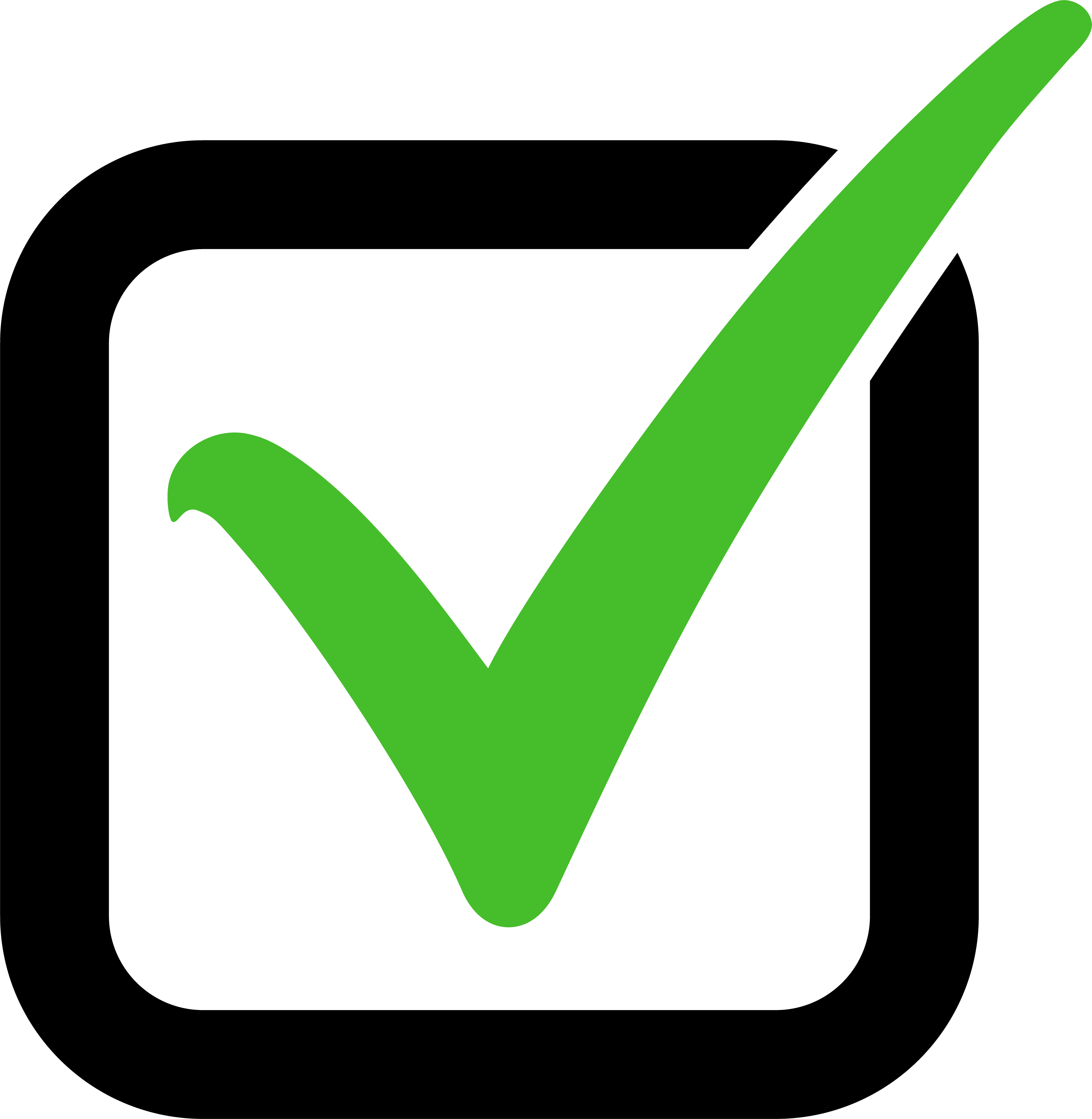 decorative image - green check mark in a black box